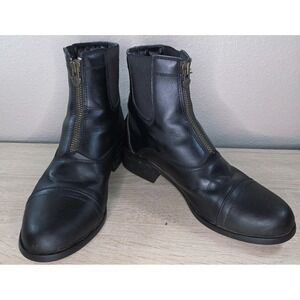 Ariat Scout Zip Black Leather Ankle Boots Zip Front Paddock Equestrian 6.5B
